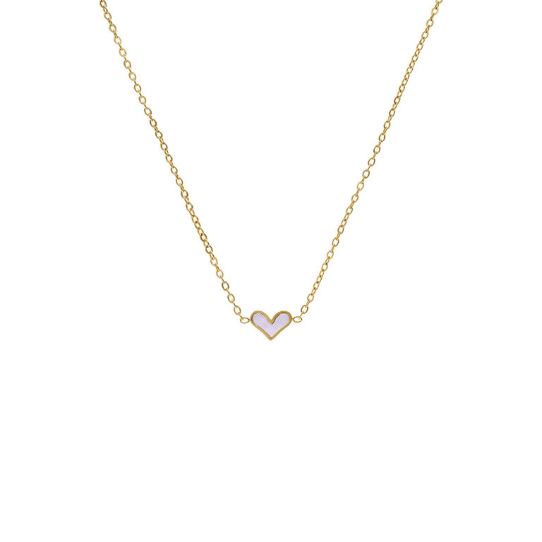 Stainless steel goldplated ketting met hanger hart voor dames