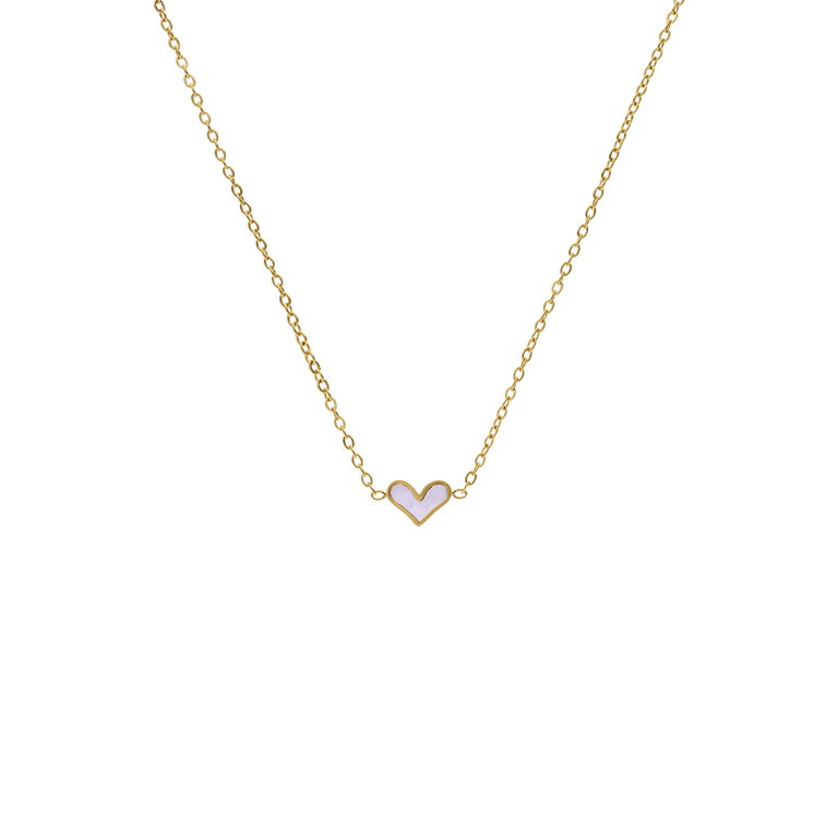 Stalen goldplated ketting met hanger hart voor dames