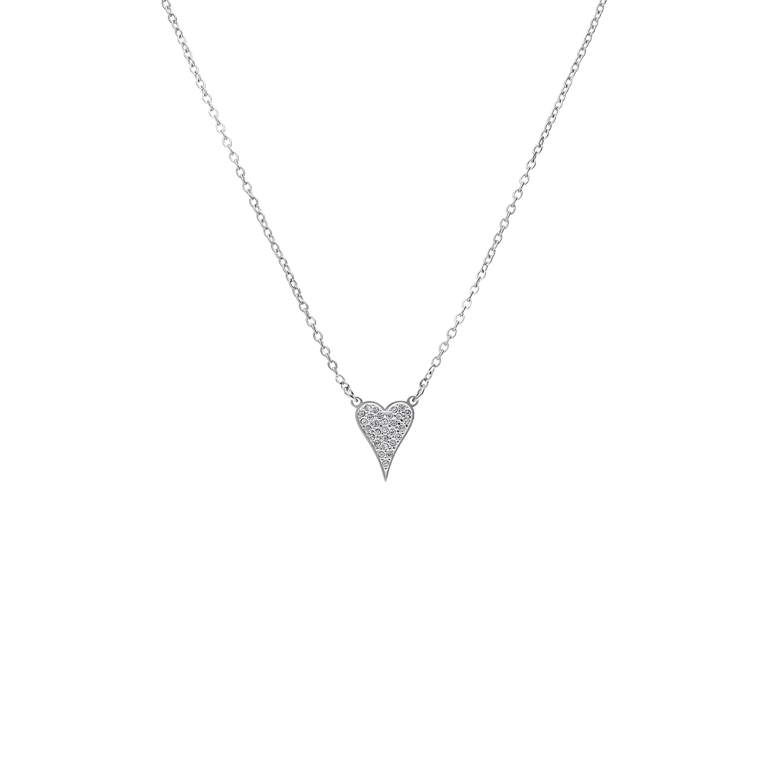 Myla stainless steel ketting hart met zirkonia voor dames
