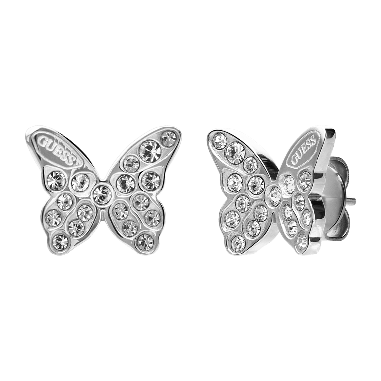 Guess stainless steel oorknoppen vlinder CHRYSALIS