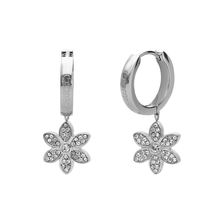 Guess stainless steel oorbellen WHITE LOTUS