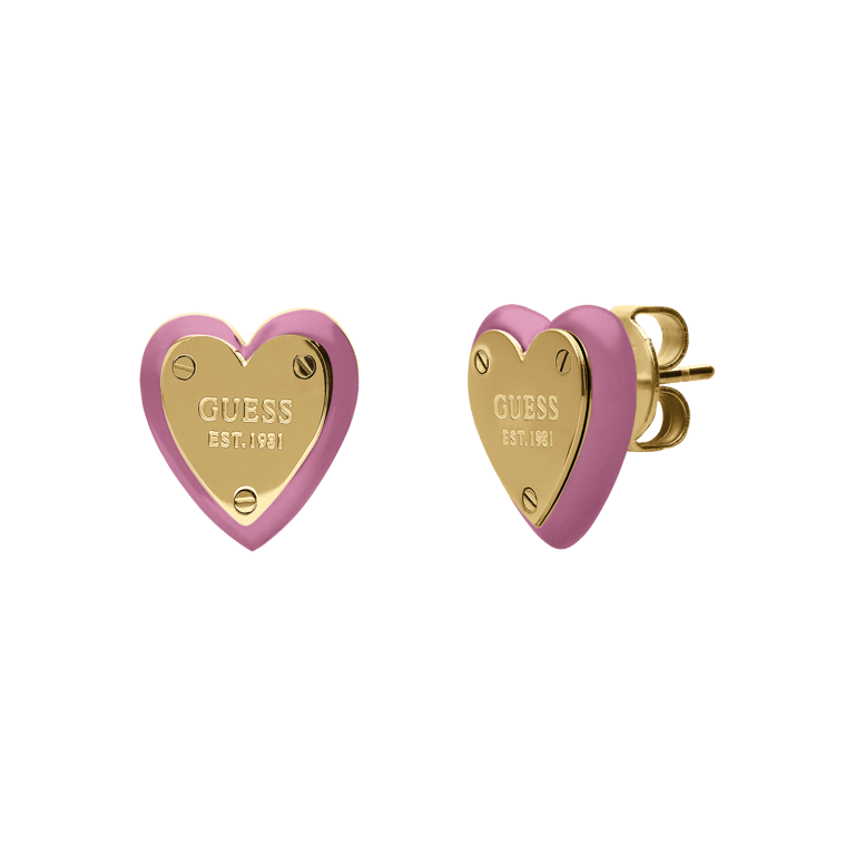 Guess stalen goldplated oorknoppen voor dames