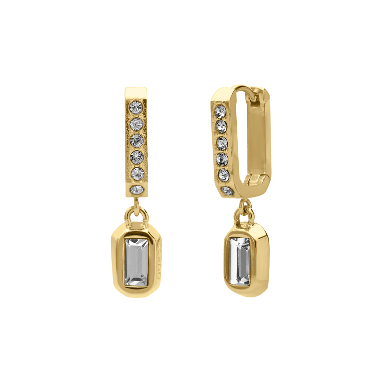 Guess stainless steel goldplated oorringen met zirkonia voor dames