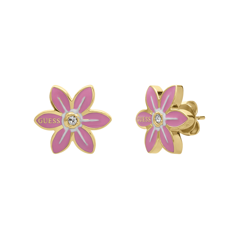 Guess stalen goldplated oorknoppen voor dames