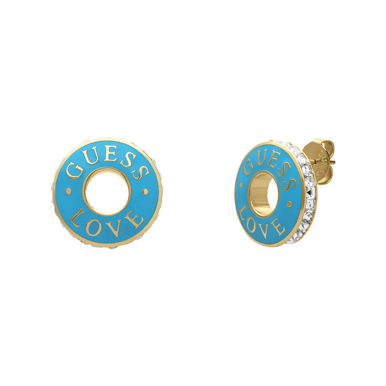 Guess stainless steel goldplated oorknoppen voor dames