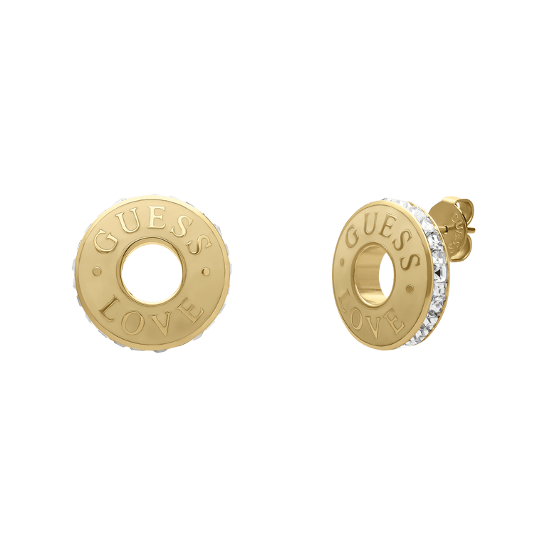 Guess stainless steel goldplated oorknoppen voor dames