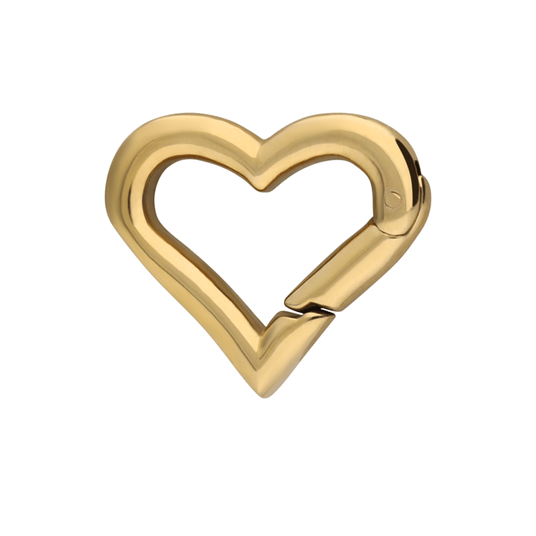 Stainless steel goldplated hanger hart voor dames