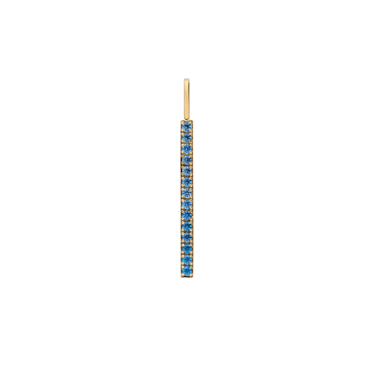Stalen goldplated hanger met blauw zirk met zirkonia voor dames