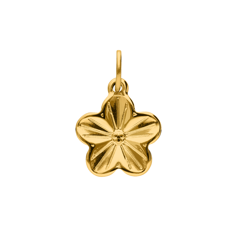 Stainless steel goldplated hanger bloem voor dames