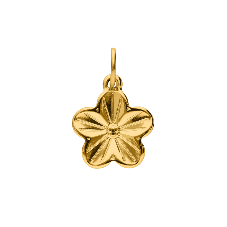 Stalen goldplated hanger bloem voor dames