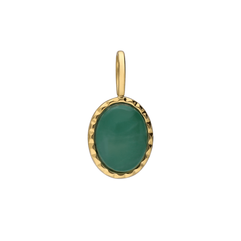Charm aus Edelstahl, vergoldet, Oval