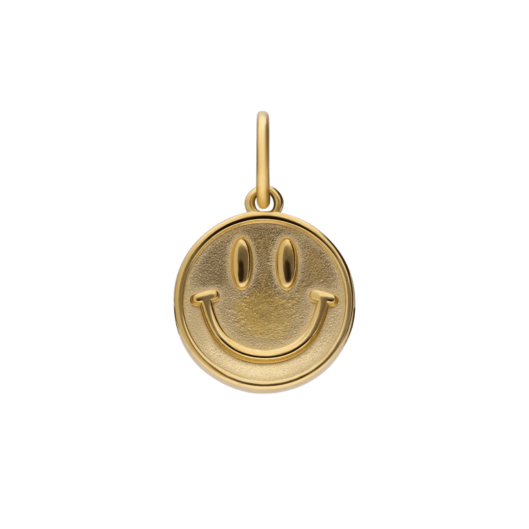 Stainless steel goldplated bedel smiley