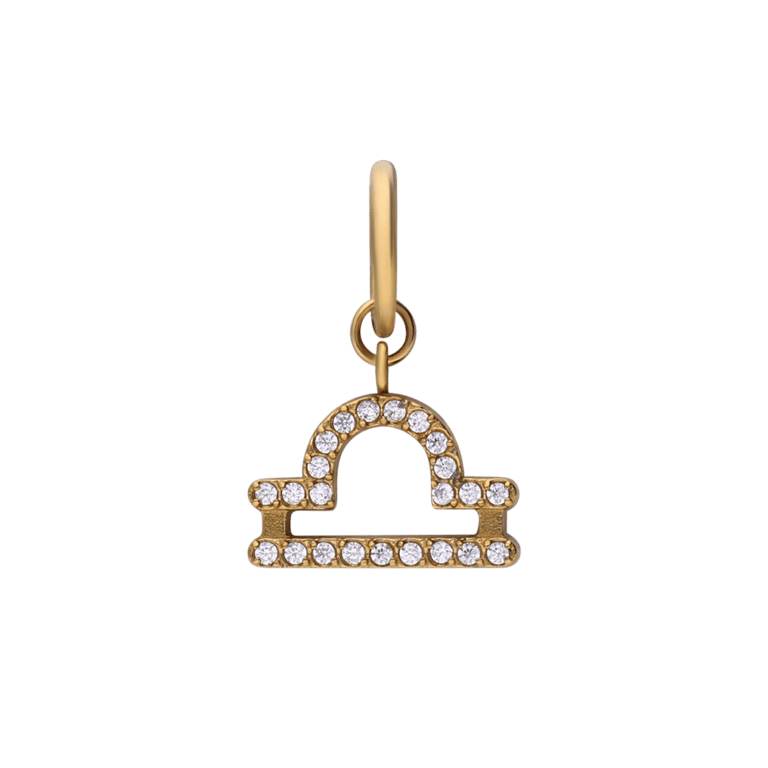 Charm aus Edelstahl, vergoldet, Waage