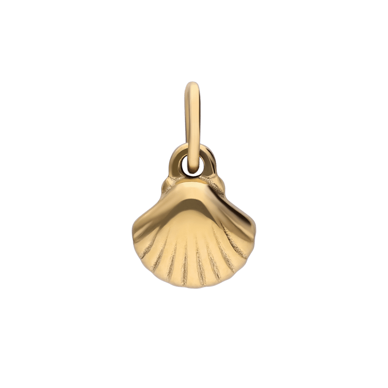 Stalen goldplated hanger schelp voor dames