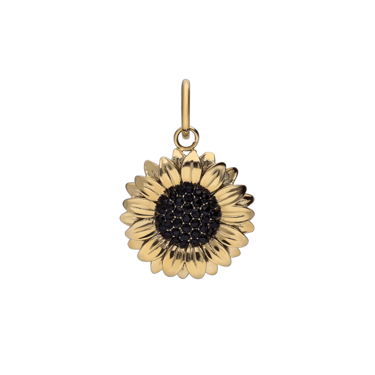 Stalen goldplated hanger bloem voor dames