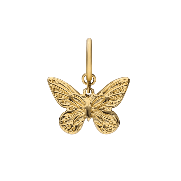 Stalen goldplated bedel vlinder