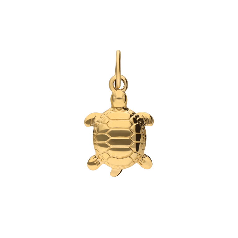 Charm aus Edelstahl, vergoldet, Schildkröte