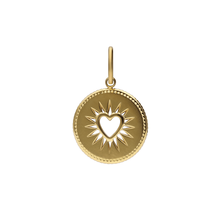 Stalen goldplated hanger hart voor dames