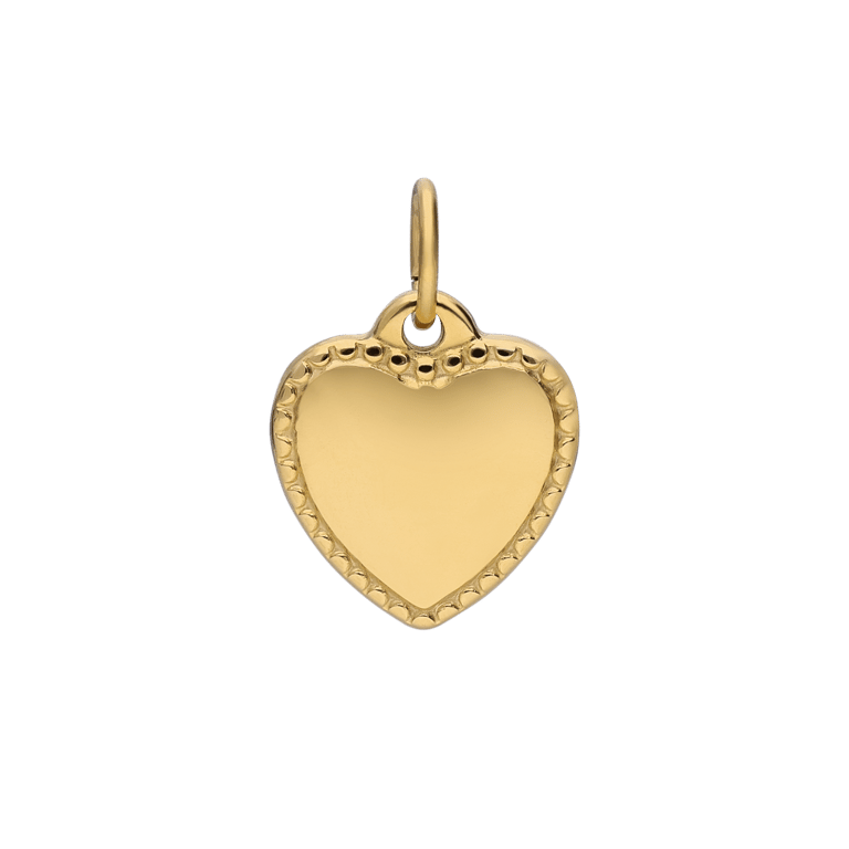 Stalen goldplated hanger met graveerplaat hart voor dames