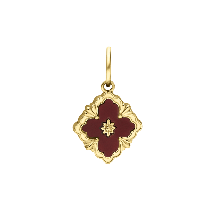 Stalen goldplated hanger bloem voor dames