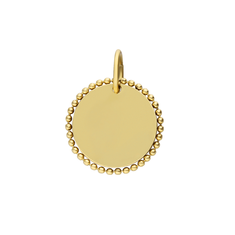 Stalen goldplated graveerplaat hanger voor dames
