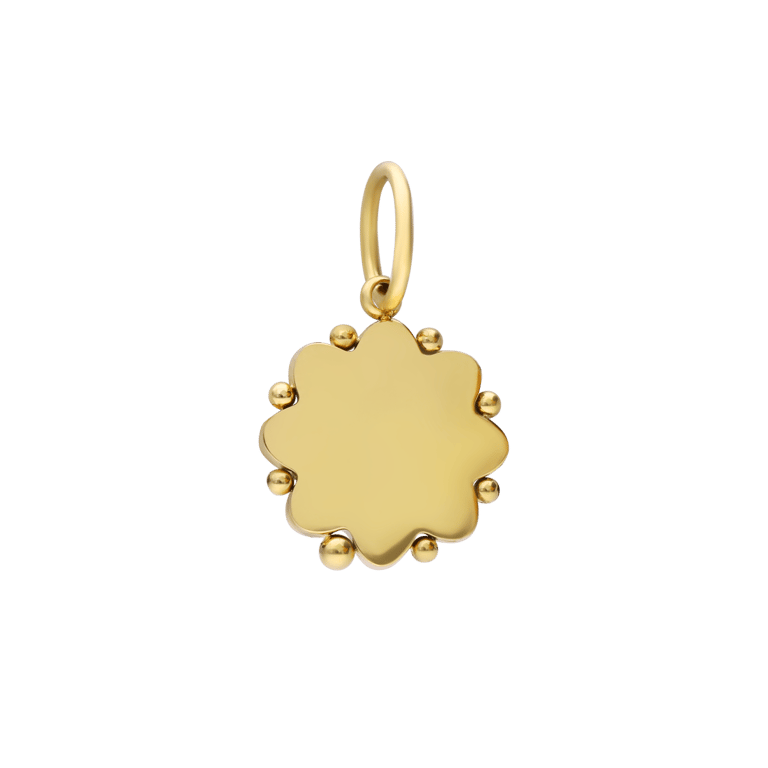 Stalen goldplated hanger graveerplaat munt met bloem voor dames