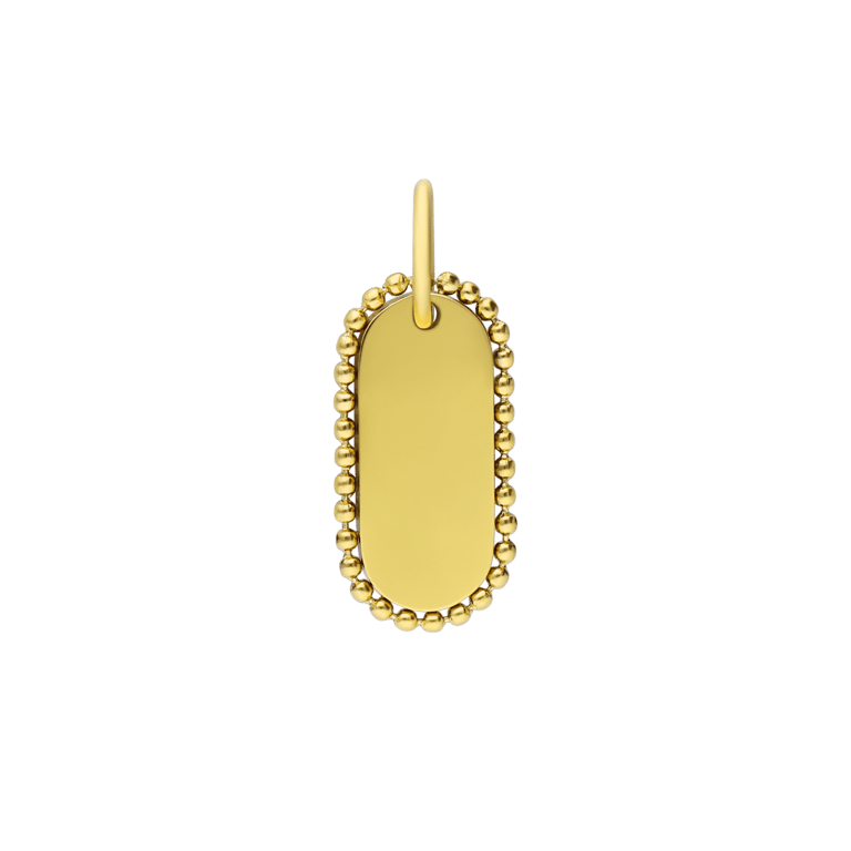 Stalen goldplated graveerplaat hanger voor dames