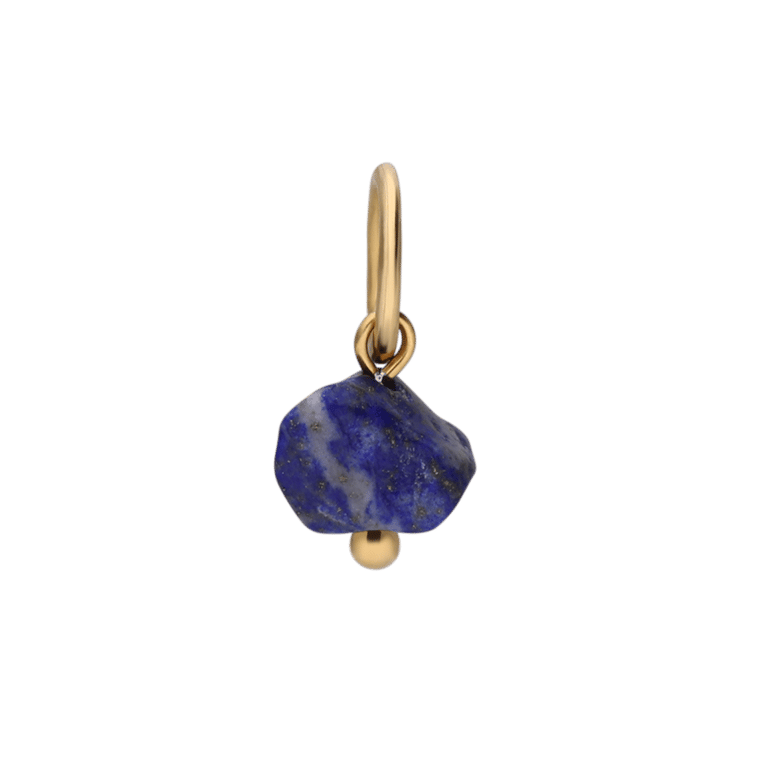 Stainless steel goldplated hanger met lapis lazuli voor dames