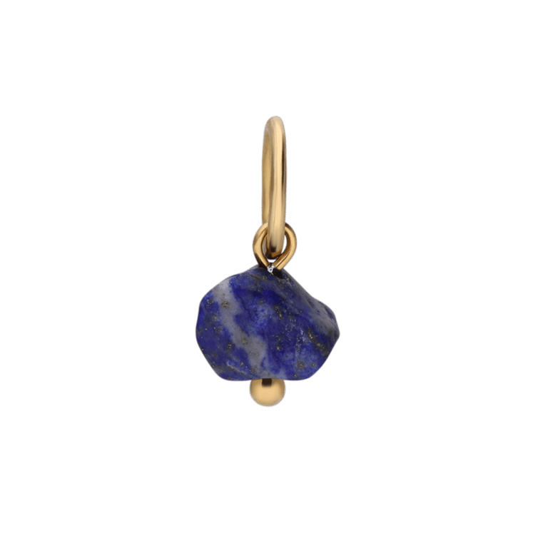 Stalen goldplated hanger met lapis lazuli voor dames