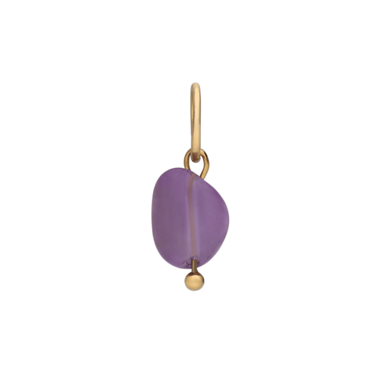 Stalen goldplated hanger met amethyst agaat voor dames