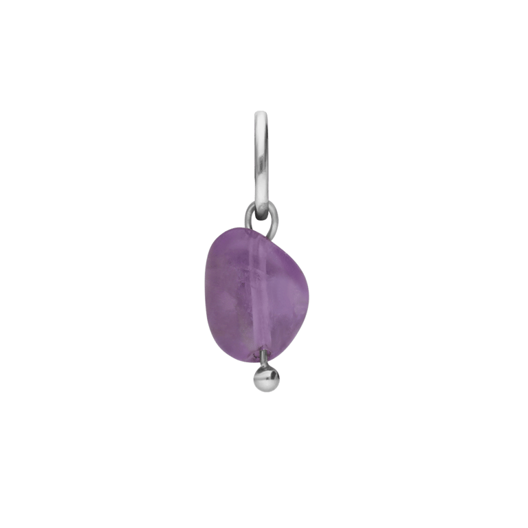 Charm aus Edelstahl mit Amethyst-Achat
