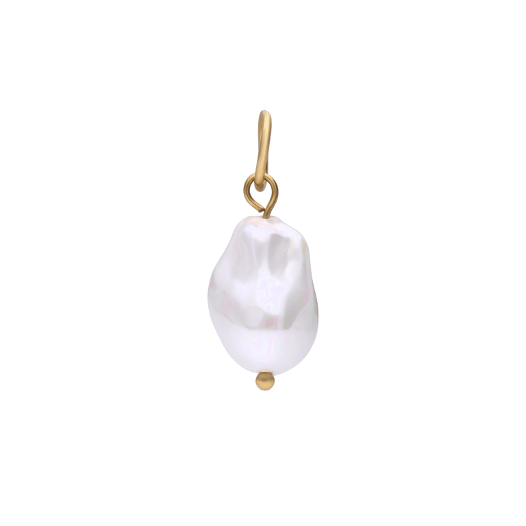Stalen goldplated hanger met parel voor dames