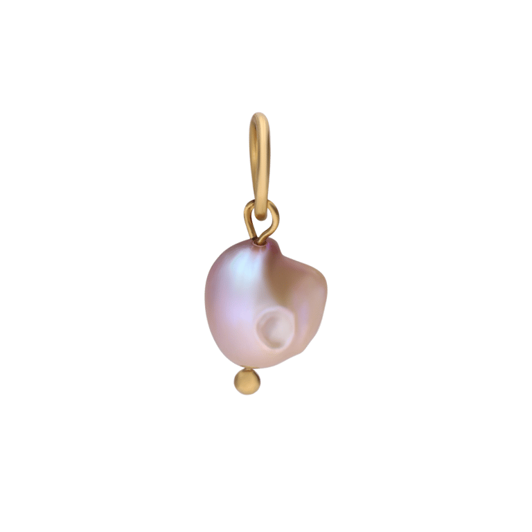 Stalen goldplated hanger met parel voor dames