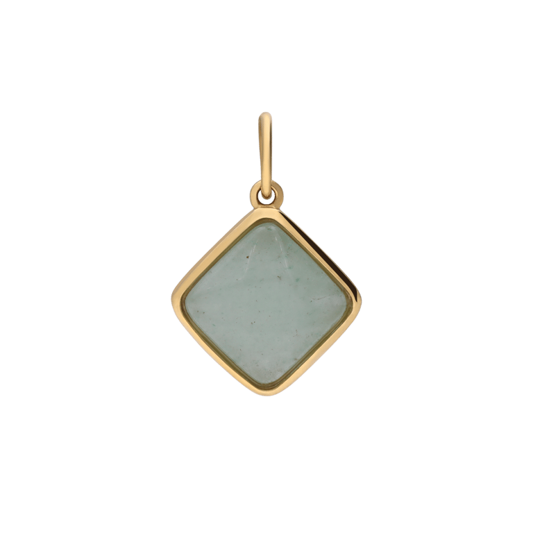 Stalen goldplated hanger met aventurijn voor dames