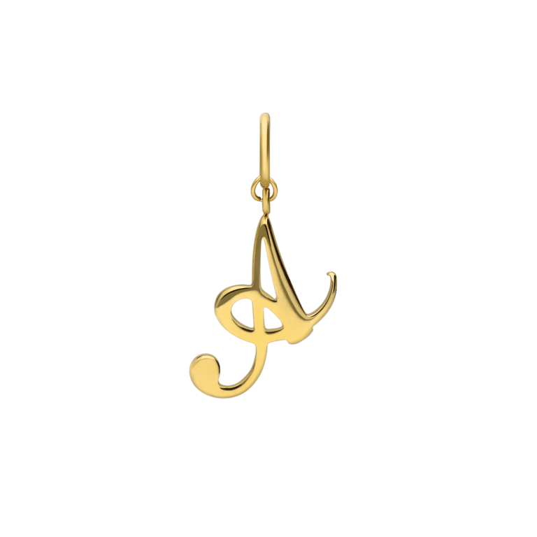 Stainless steel goldplated letterhanger voor dames