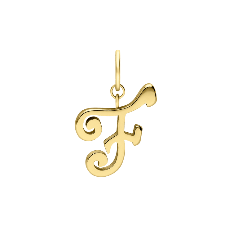 Stainless steel goldplated letterhanger voor dames