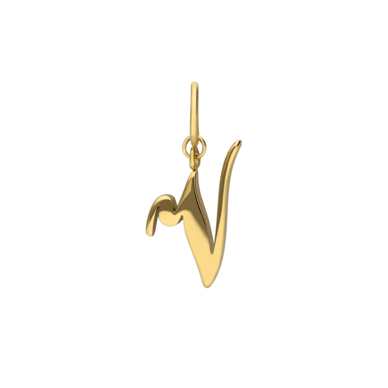 Stainless steel goldplated letterhanger voor dames