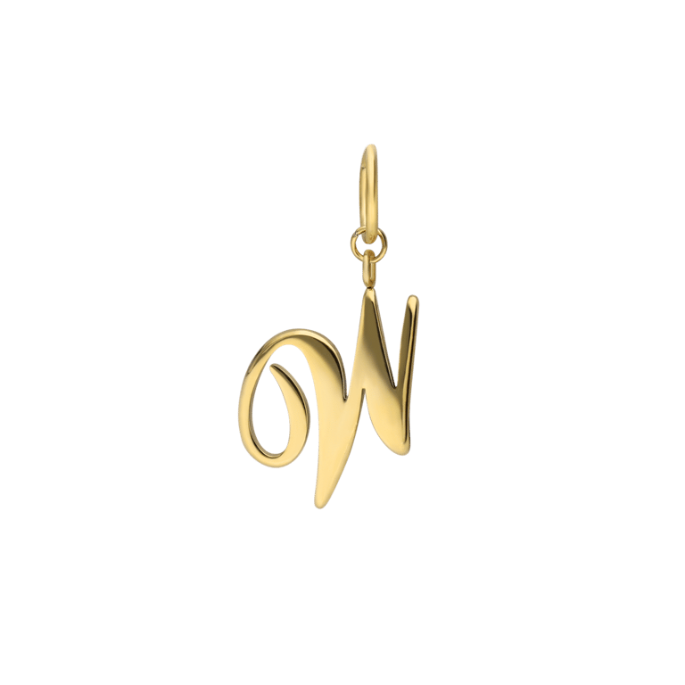 Stainless steel goldplated letterhanger voor dames