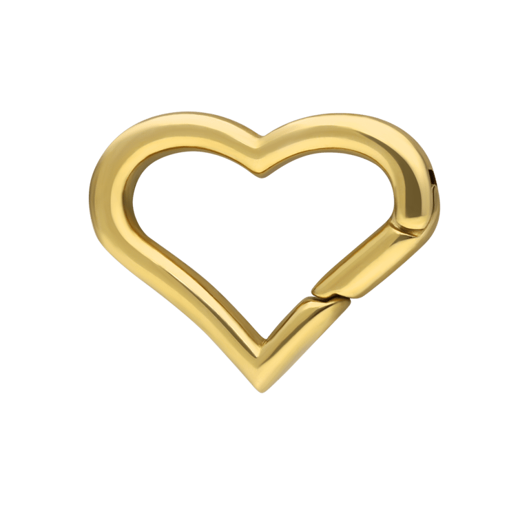Stalen goldplated hanger hart voor dames