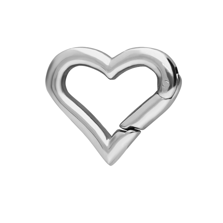 Charm aus Edelstahl, Verschluss, Herz