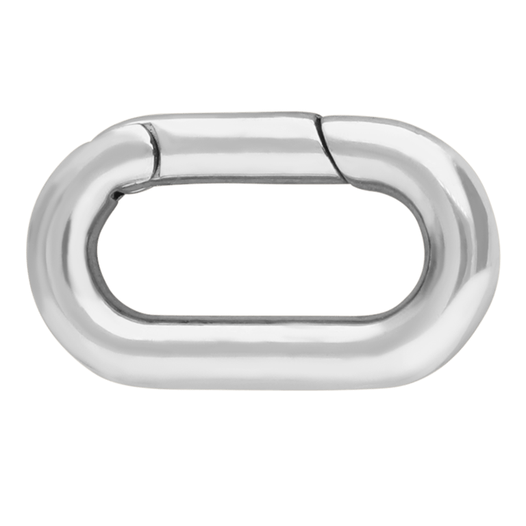 Charm aus Edelstahl, Verschluss, Oval