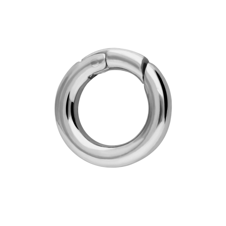 Charm aus Edelstahl, runder Verschluss, 15 mm