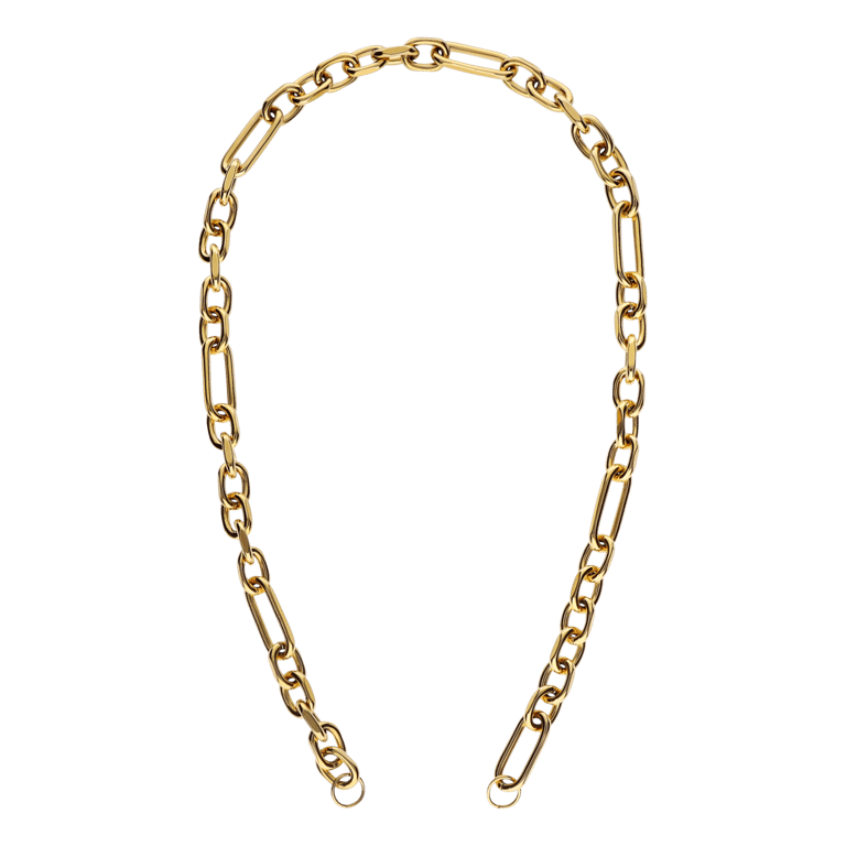 Stainless steel goldplated bedel ketting figaro
