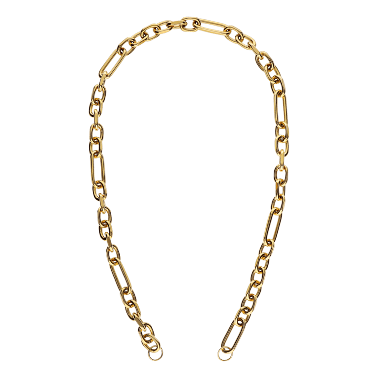 Stalen goldplated bedel ketting figaro