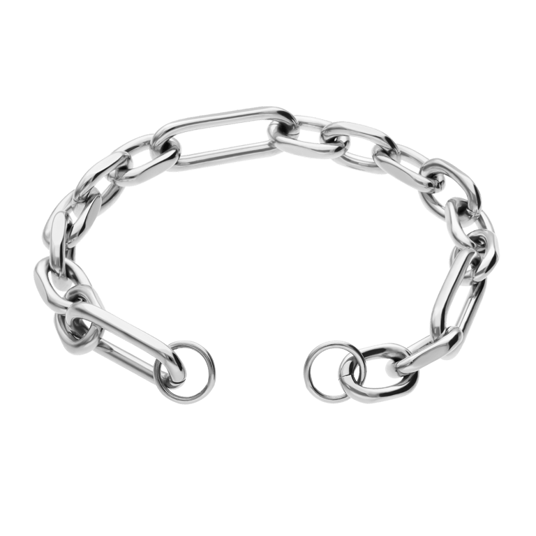 Stalen bedel armband figaro