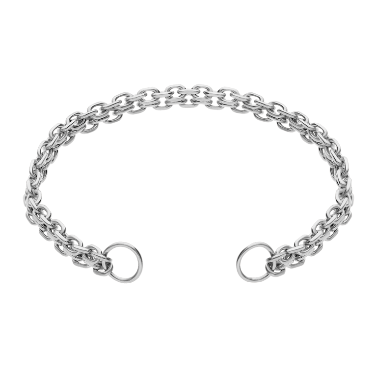 Bettelarmband aus Edelstahl mit flachem Glied, doppelreihig