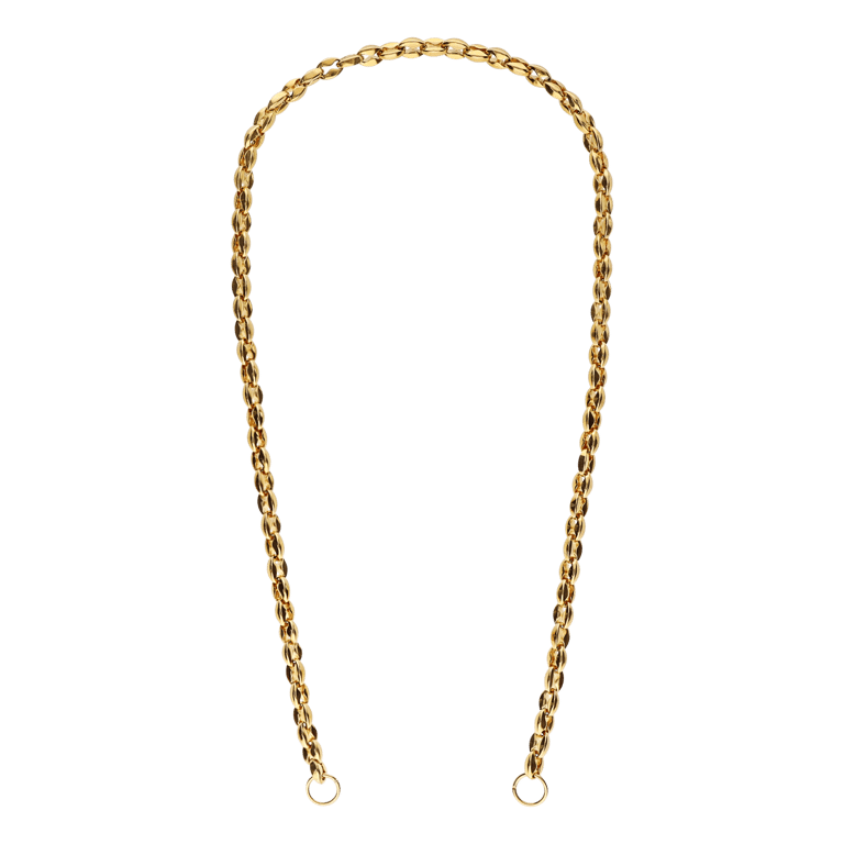 Stainless steel goldplated bedelketting voor dames