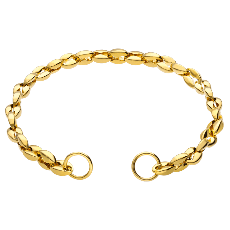 Stalen goldplated schakelarmband voor dames
