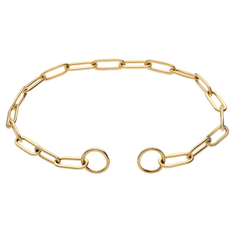 Stalen goldplated schakelarmband voor dames