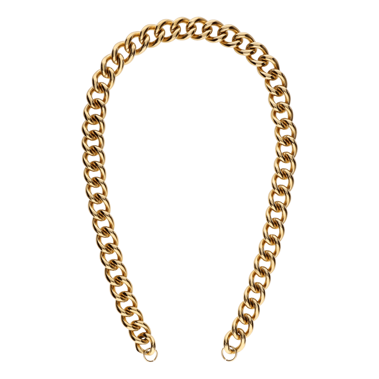 Stalen goldplated bedel ketting gourmet